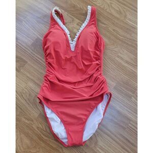 Profile By G Ruffle V-Neck Tummy Control One-Piece 10